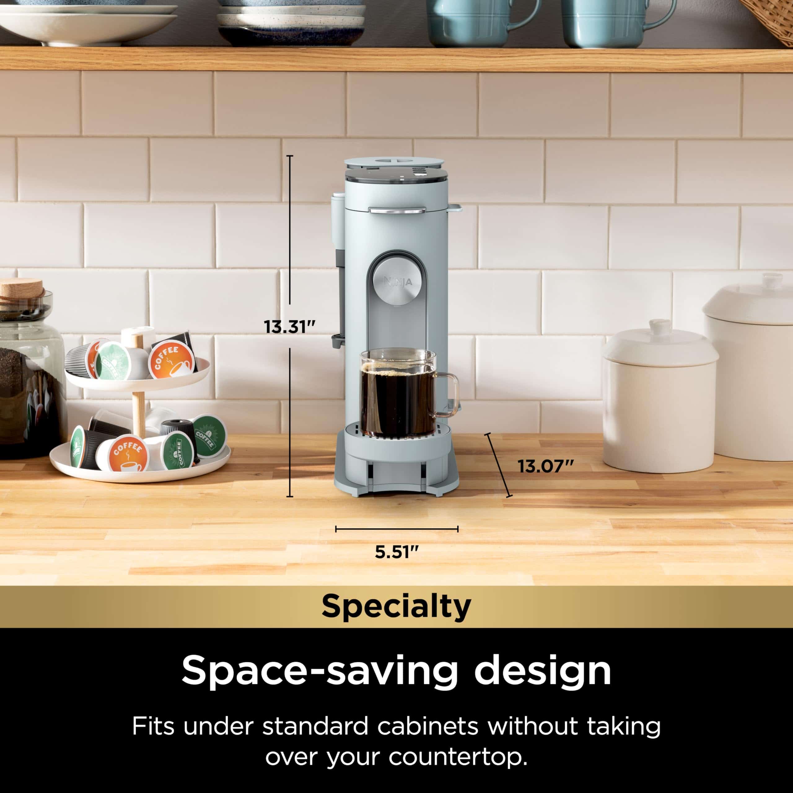 Ninja PB051GB Pods & Grounds Specialty Single-Serve Coffee Maker, K-Cup Pod Compatible