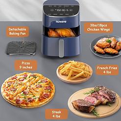 Nuwave Brio Plus Air Fryer 8 Qt, New & Improved, PFAS-FREE, 7 Digital One-Touch Cook Functions, Deep Blue