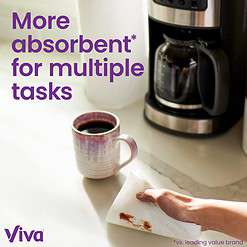 Viva Multi-Surface Cloth Paper Towels, 12 Triple Rolls, 165 Sheets Per Roll (2 Packs of 6)