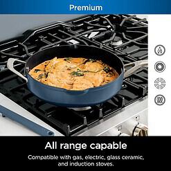 Ninja, Cookware, Steamer, Strainer Basket, Glass Lid and Spatula, Foodi NeverStick PossiblePan, Premium Set, CW102BL