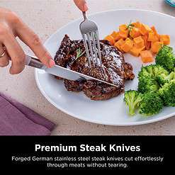 Ninja K52015 Foodi NeverDull 15 Piece Premium Knife System, Wood Series Block, German Stainless Steel