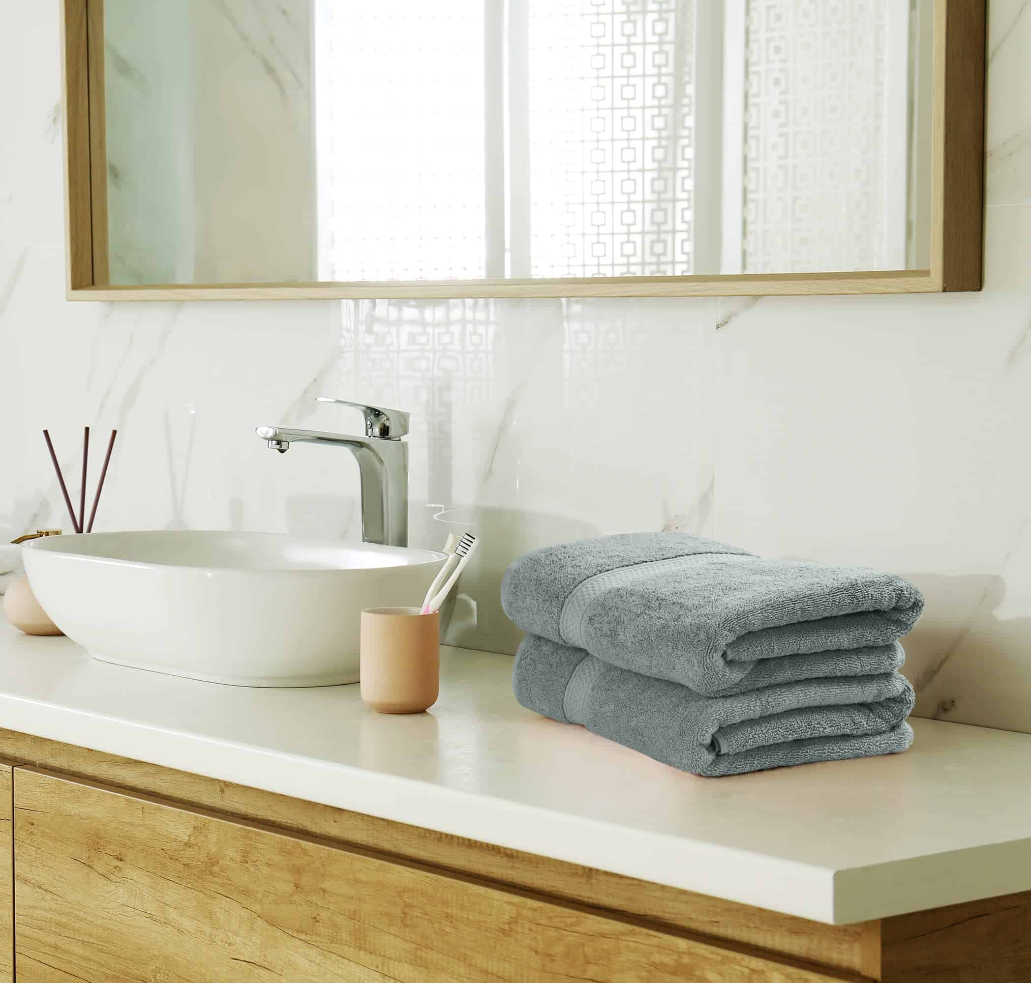 Utopia Towels 8-Piece Premium Towel Set, 2 Bath Towels, 2 Hand Towels, and 4 Wash Clothsm, Cool Grey