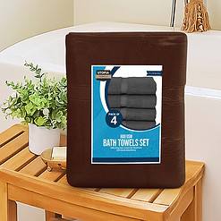 Utopia Towels 4 Pack Premium Bath Towels Set, 27 x 54 Inches, Dark Brown