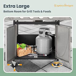 Captiva Designs 4-Burner Propane Gas BBQ Grill with Side Burner & Porcelain-Enameled Cast Iron Grates