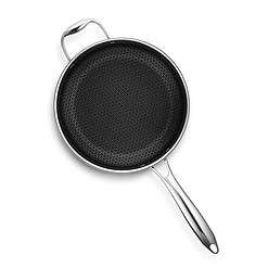 HexClad Hybrid Nonstick 5-Quart Saucepan with Tempered Glass Lid, Stay-Cool Handle