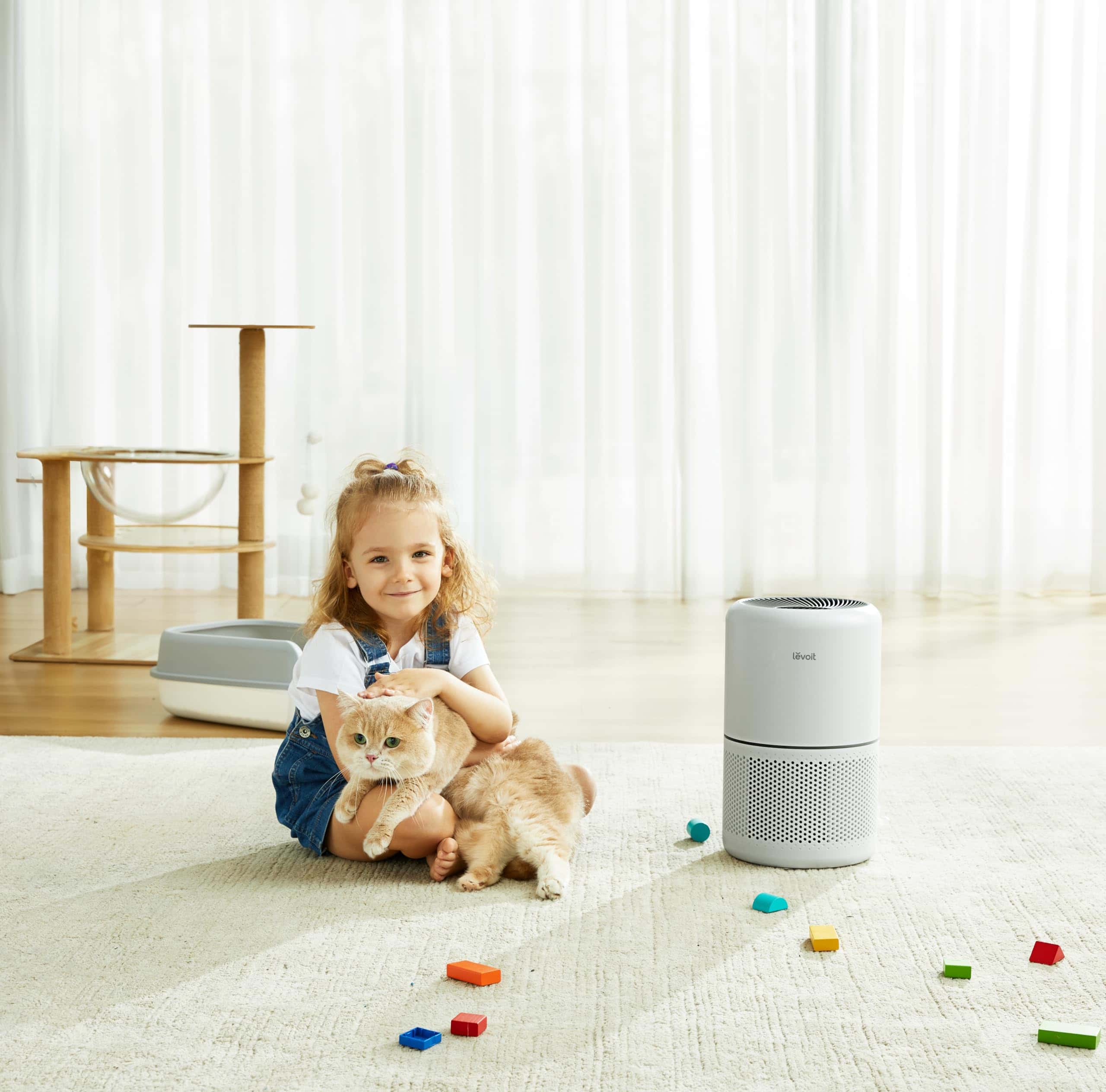 LEVOIT Core300-P Air Purifier for Home Allergies Pets Hair in Bedroom, Covers Up to 1095 ft² by 45W High Torque Motor, White