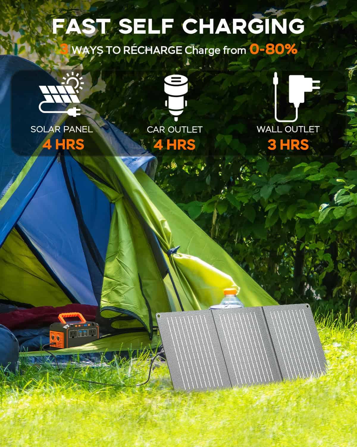MARBERO 150W Peak Solar Generator with 30W Solar Panel 111Wh Camping Portable Power Station 110V Power Bank