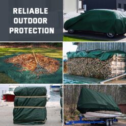 Kesfitt Tarp Heavy Duty Waterproof 12x16FT,16 Mil Thick Tarps Tear&Fade Resistant, UV Resistant, Poly Tarp Cover (Green/Blue)