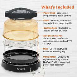 Nuwave Oven Pro Plus Air Fryer, Infra-Red Countertop, PFAS Free, Black