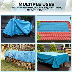 Teal Elite 20x30 Heavy Duty Tarps Waterproof - 12 mil Thick Pool Tarp Cover - 20x30 Tarp UV Resistant, Rip & Tear Proof with Metal Grommets
