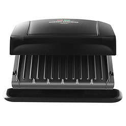 George Foreman 4-Serving Removable Plate Electric Grill and Panini Press, George Tough Non-Stick Coating, Black