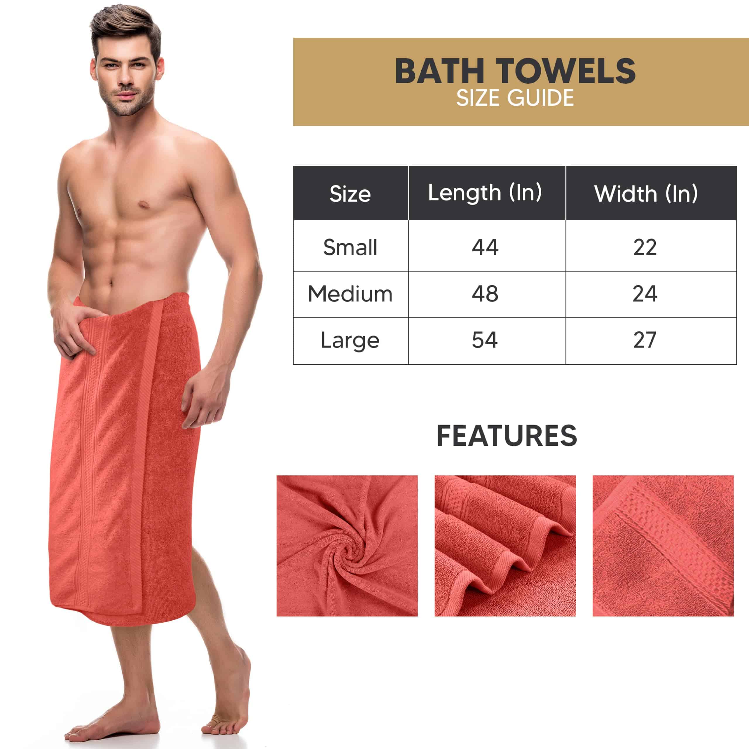 Utopia Towels 4 Pack Premium Bath Towels Set, 27 x 54 Inches, Coral