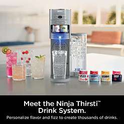 Ninja Thirsti Drink System, Soda Maker, Create Unique Sparkling & Still Drinks, Personalize Size & Flavor, Grey