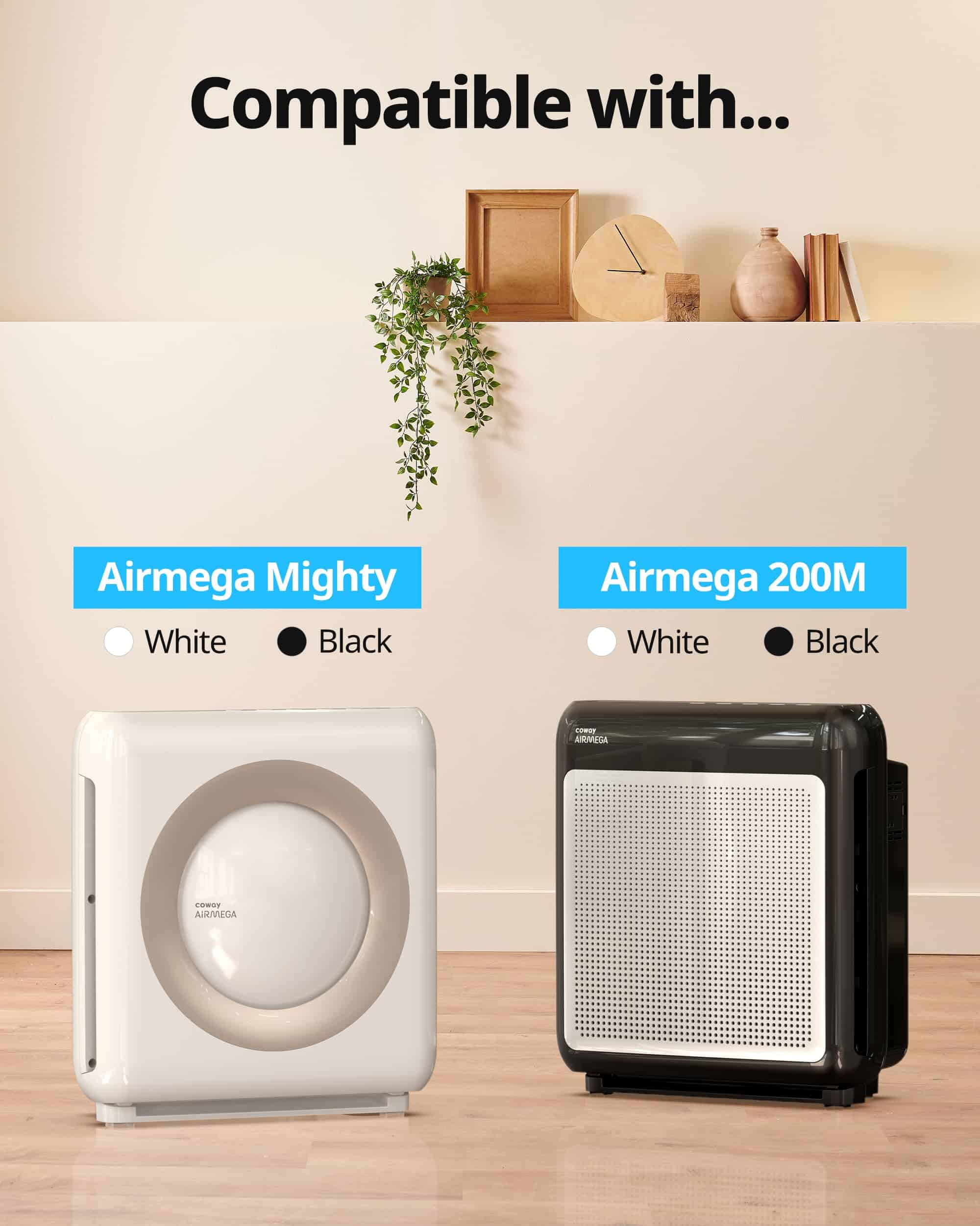 COWAY AP-1512HH & 200M Air Purifier Filter Replacement, Fresh Starter Pack, 2 Fresh Starter Deodorization Filters and 1 True HEPA Filter, 1 Pack, Black