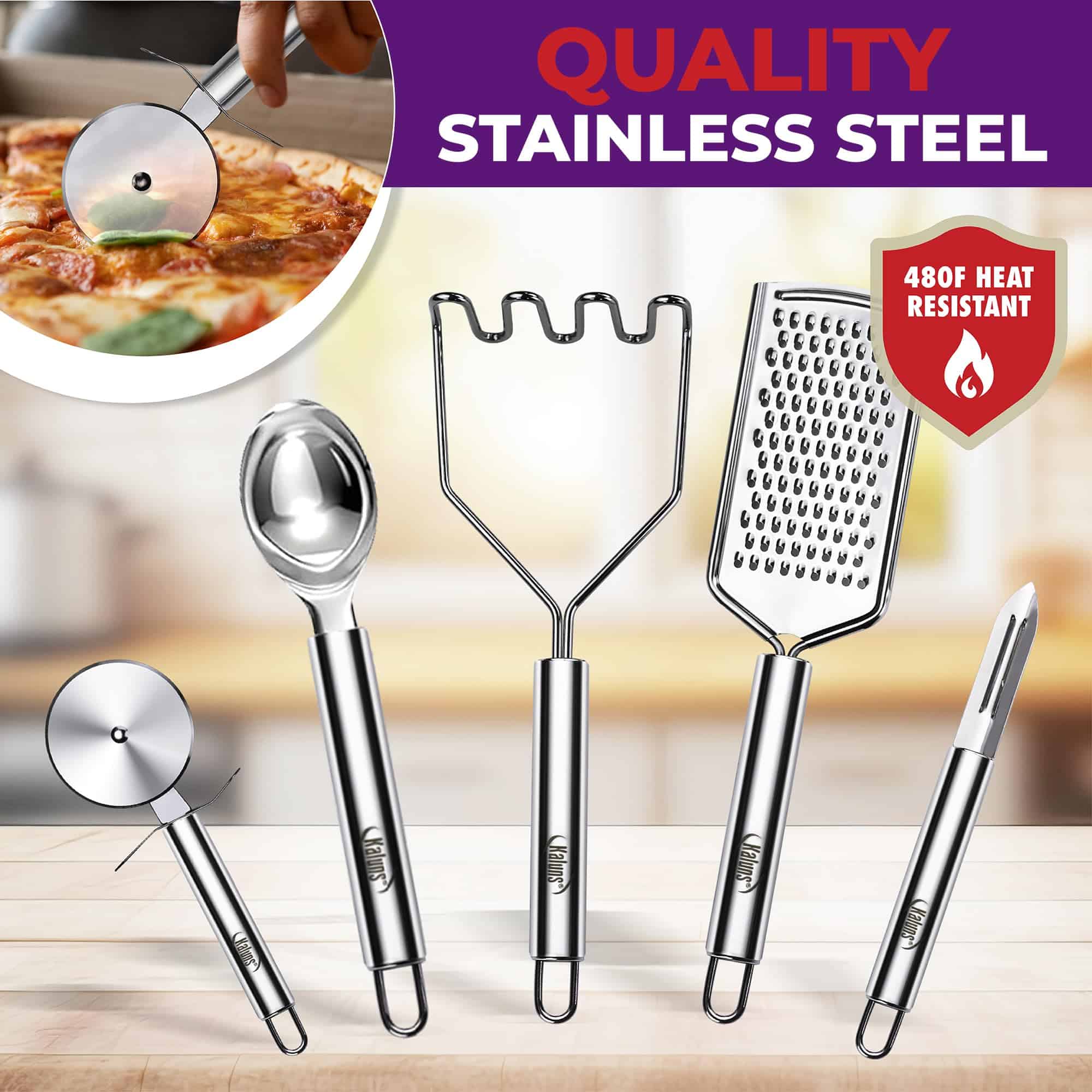 Kaluns 50 PCS Silicone Kitchen Utensils Set Complete Kitchen Set, Multicolor