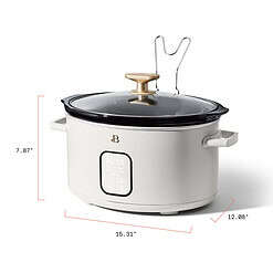 Beautiful 6 Qt Programmable Slow Cooker, White Icing by Drew Barrymore