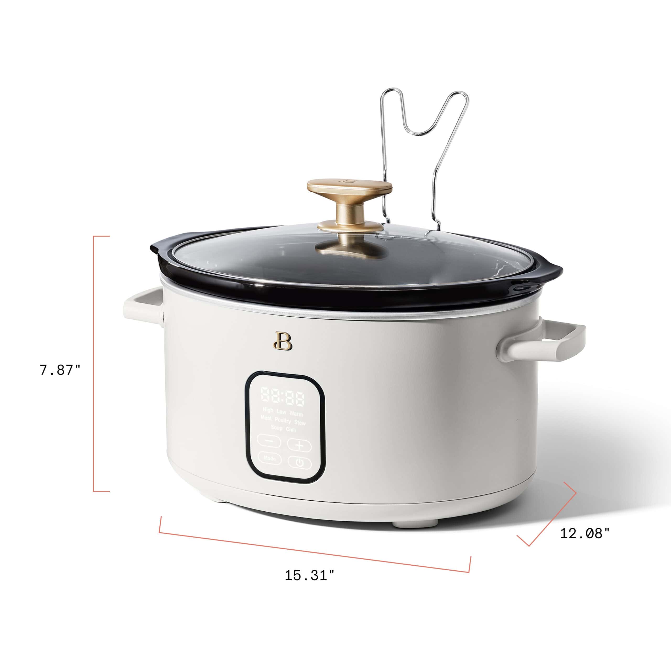 Beautiful 6 Qt Programmable Slow Cooker, White Icing by Drew Barrymore