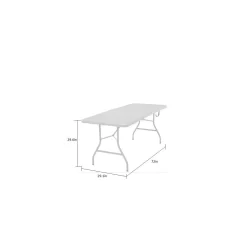 COSCO 6 ft. Fold-in-Half Banquet Table w/Handle, Gray