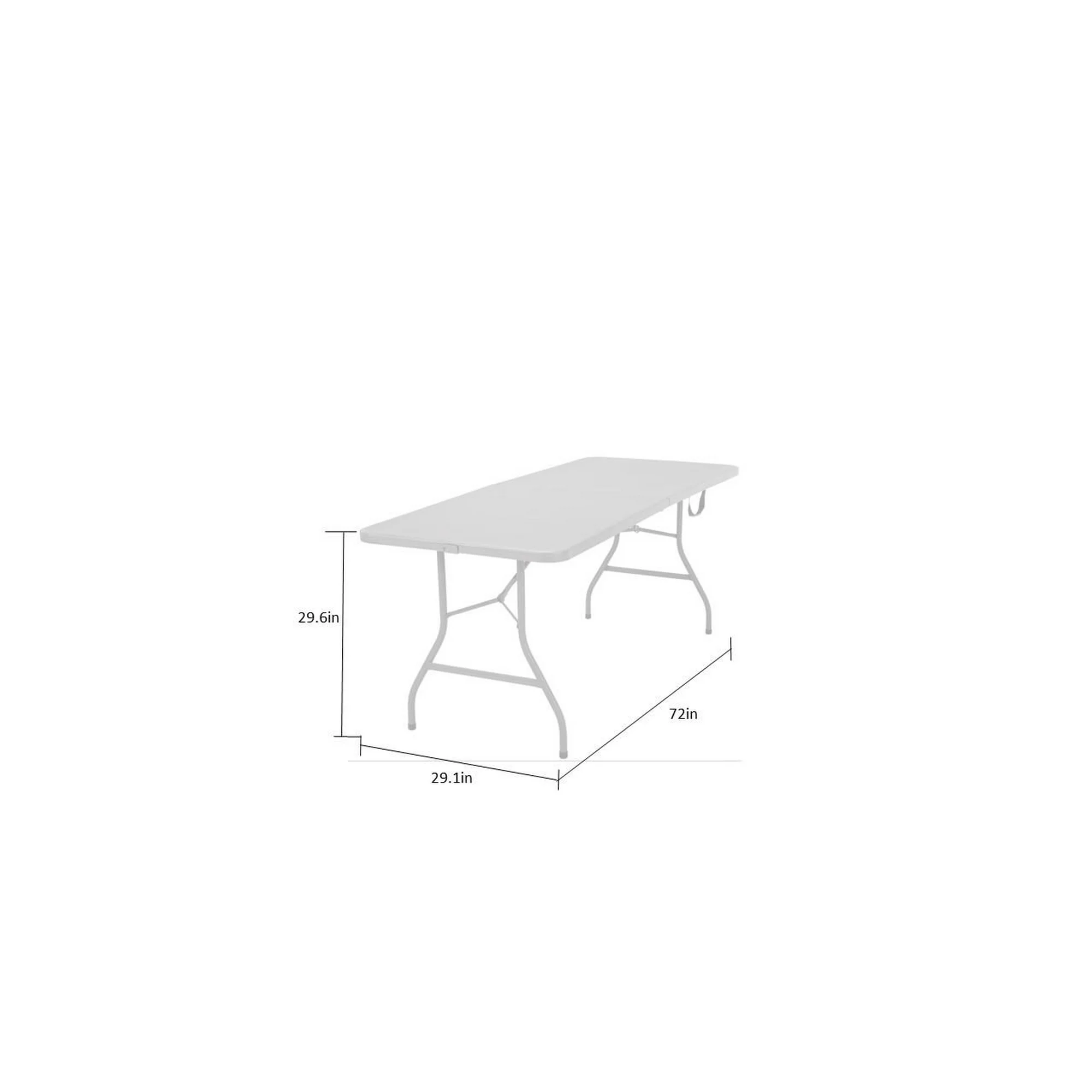 COSCO 6 ft. Fold-in-Half Banquet Table w/Handle, Gray