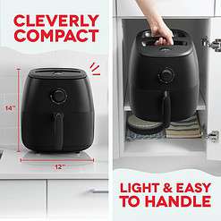 DASH Tasti-Crisp Electric Air Fryer Oven, 6 Qt. Family Size, Black, 1700-Watt