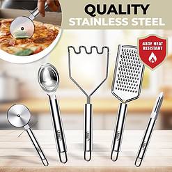 Kaluns 50 PCS Silicone Kitchen Utensils Set Complete Kitchen Set, Khaki