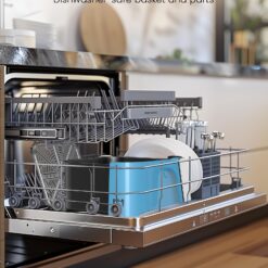 Nuwave Brio Plus Air Fryer 8 Qt, New & Improved, PFAS-FREE, 7 Digital One-Touch Cook Functions, Cozy Blue