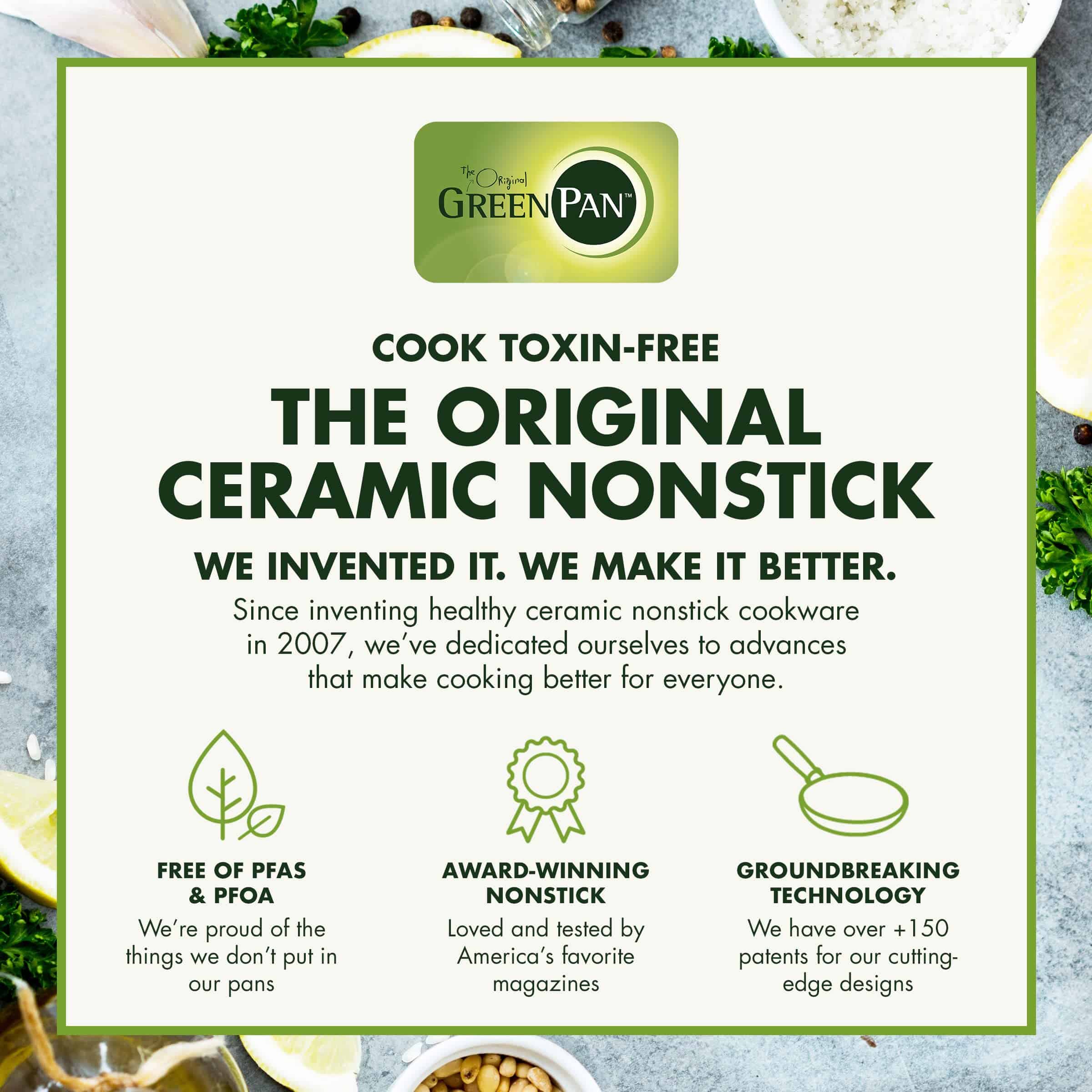 GreenPan Rio Healthy Ceramic Nonstick 16 Piece Cookware Pots and Pans Set, PFAS-Free, Dishwasher Safe, Black