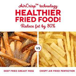 DASH Compact Air Fryer Oven Cooker with Temperature Control, Non-stick Fry Basket, 2 Quart - Grey