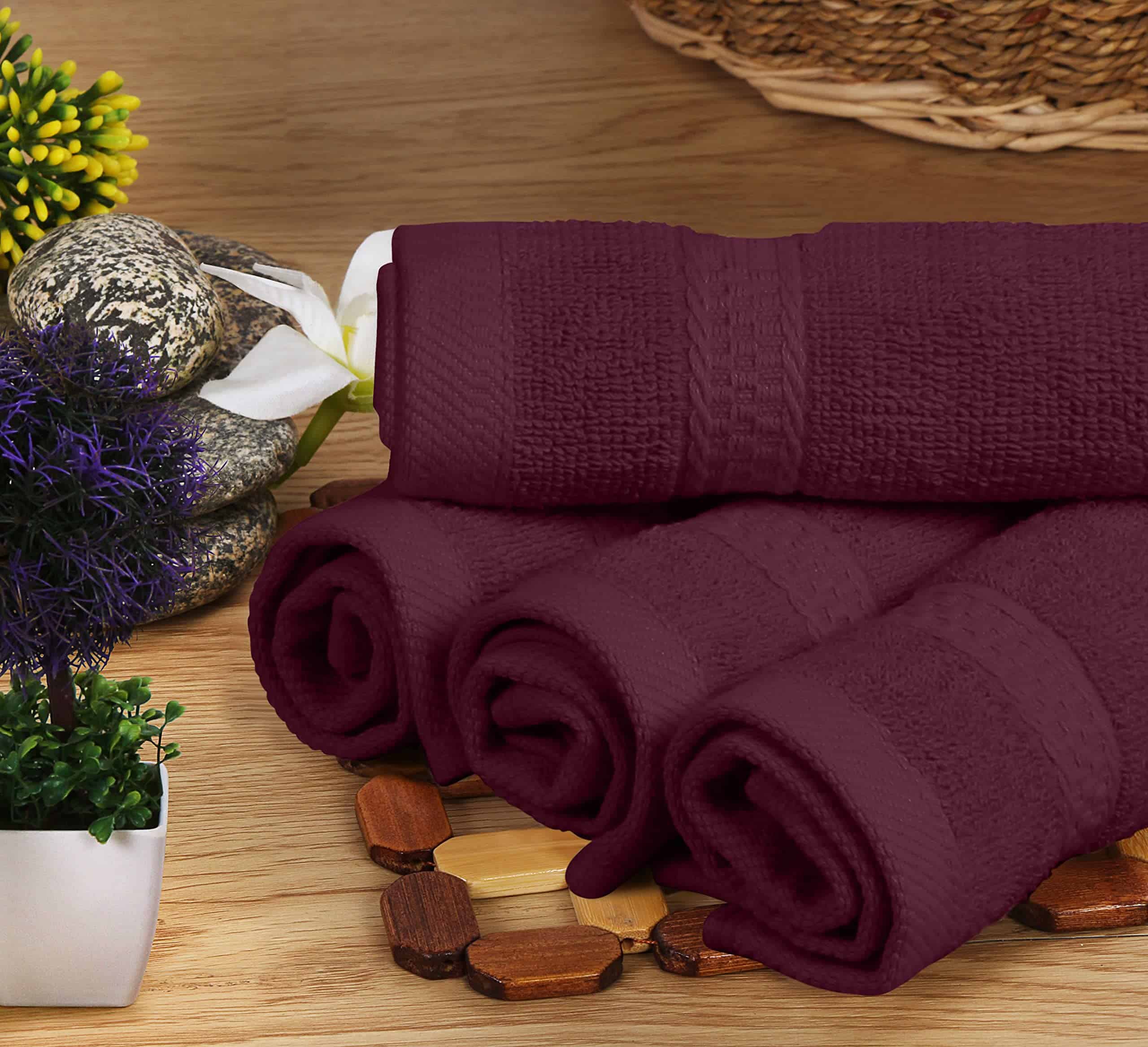 Utopia Towels 8-Piece Premium Towel Set, 2 Bath Towels, 2 Hand Towels, and 4 Wash Clothsm, Burgundy
