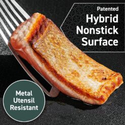 HexClad Hybrid Nonstick 4.5 Qt Deep Sauté Pan and Lid, Dishwasher and Oven-Safe, Induction Ready, Compatible with All Cooktops