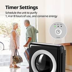 Coway Airmega AP-1512HH True HEPA Air Purifier with Air Quality Monitoring, Auto Mode, Timer, Filter Indicator, Eco Mode, Black
