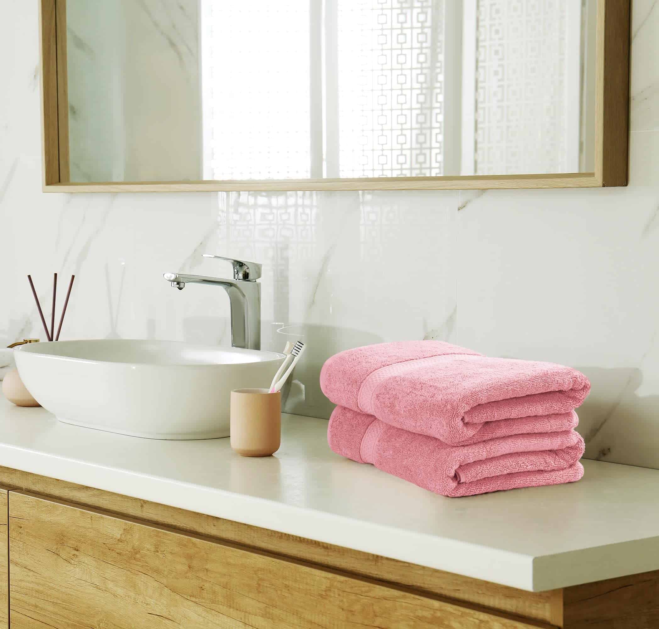 Utopia Towels 8-Piece Premium Towel Set, 2 Bath Towels, 2 Hand Towels, and 4 Wash Clothsm, Dusty Pink