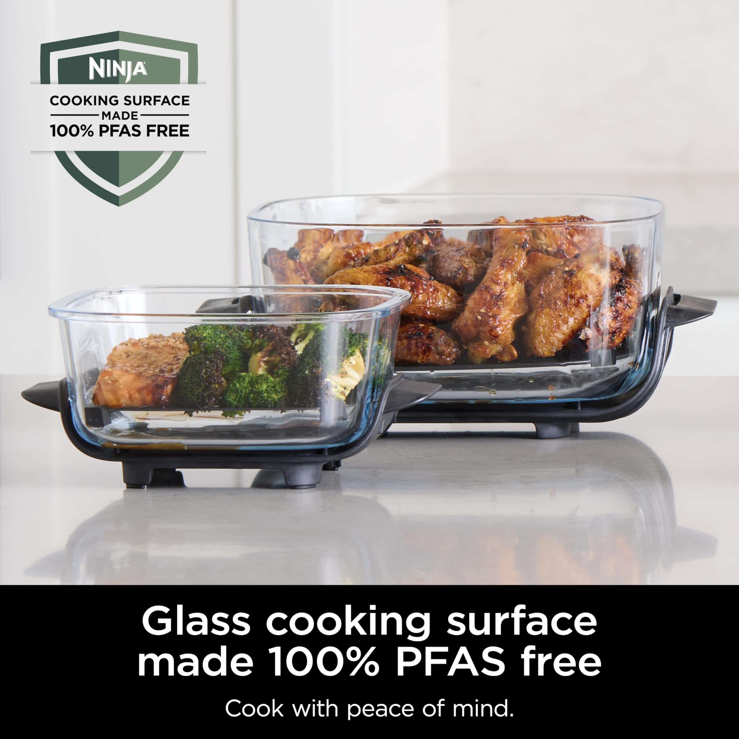 Ninja FN101GY Crispi Air Fryer, Microwave, Freezer & Dishwasher Safe, Non Toxic Glass Portable Cooking System