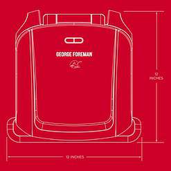 George Foreman 4-Serving Removable Plate Electric Grill and Panini Press, George Tough Non-Stick Coating, Black