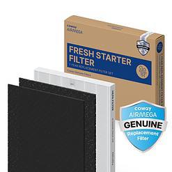 COWAY AP-1512HH & 200M Air Purifier Filter Replacement, Fresh Starter Pack, 2 Fresh Starter Deodorization Filters and 1 True HEPA Filter, 1 Pack, Black