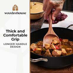 Wooden Spoons for Cooking, Wooden Cooking Utensils Set, Wooden Utensil Set with Holder, Spoon Rest & Hooks, 8-piece set