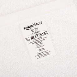 Amazon Basics Bath towel for Face, bathroom, Fast Drying salon towels, 60 Pack, White (12 x 12 inches)