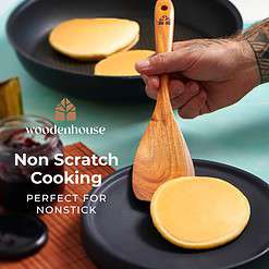 Wooden Spoons for Cooking, Wooden Cooking Utensils Set, Wooden Utensil Set with Holder, Spoon Rest & Hooks, 8-piece set