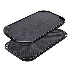 SENSARTE Nonstick Griddle Grill Pan, Pro-Grid Reversible Grill & Griddle Pan, Two Burner Cast Aluminum Griddle, 19.5" x 10.7"