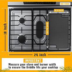 Cast Iron Reversible Grill/Griddle Set with Press, Scraper & Mitts - Pre-Seasoned, Non-Stick - 16.75