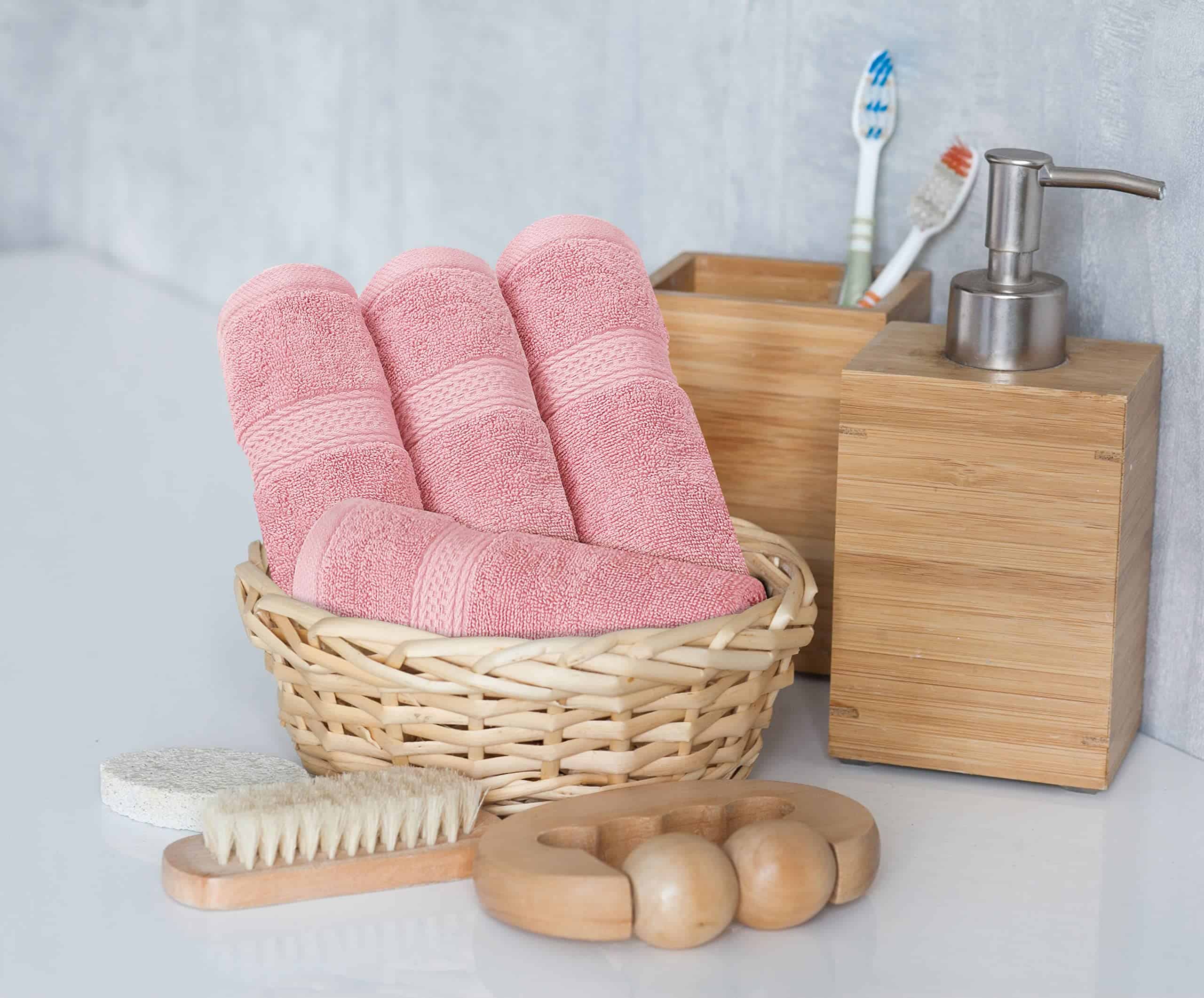 Utopia Towels 8-Piece Premium Towel Set, 2 Bath Towels, 2 Hand Towels, and 4 Wash Clothsm, Dusty Pink