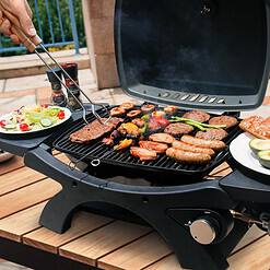MASTER COOK Gas Grill, BBQ Propane Gas Grill with Side Tables Grill Cart, Portable Tabletop Gas Grill