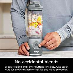 Ninja BC251SL Blast Max, Portable Blender, Twist & Go, Personal Blender, 3 Programs, Cordless, 22 oz removable Vessel, Silver
