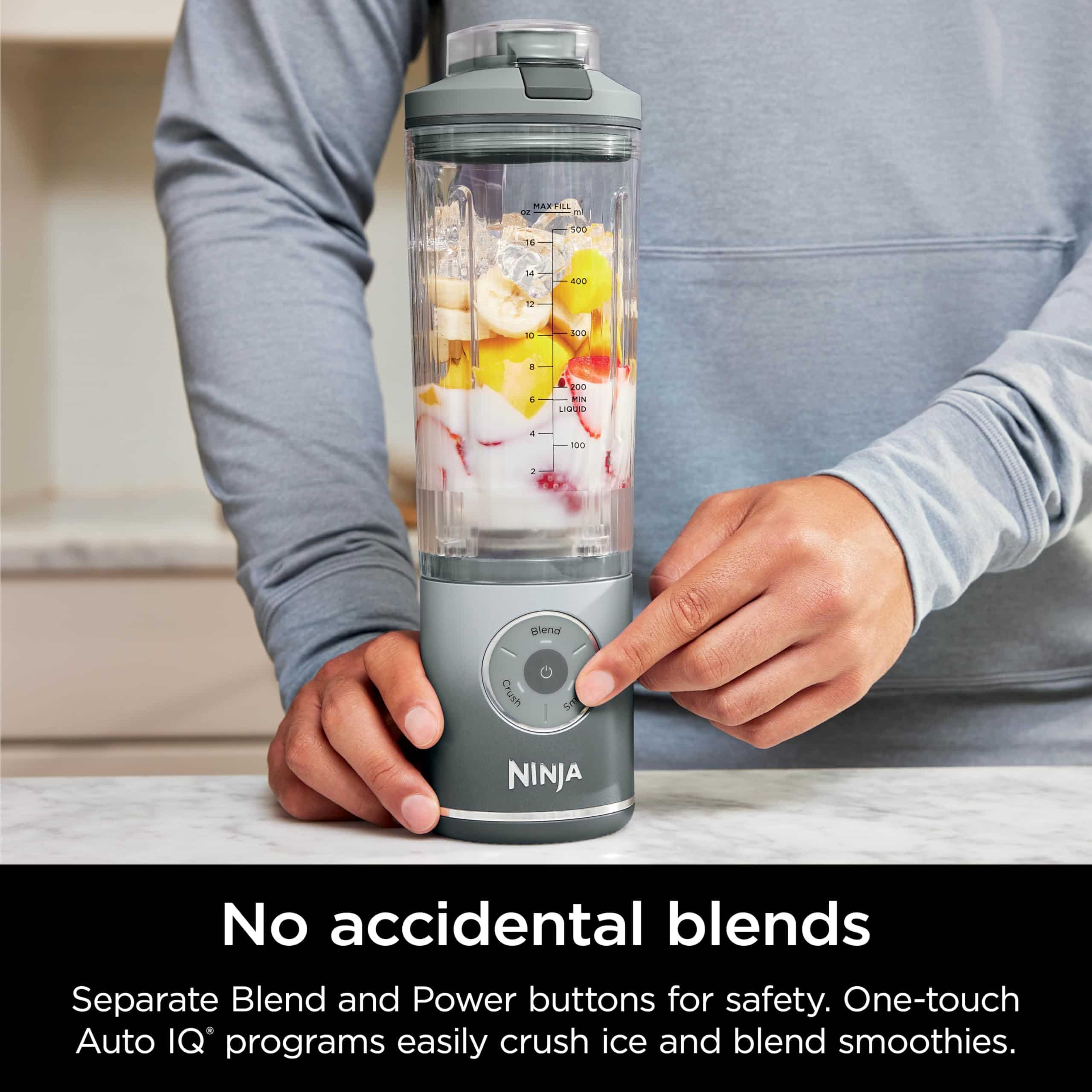 Ninja BC251SL Blast Max, Portable Blender, Twist & Go, Personal Blender, 3 Programs, Cordless, 22 oz removable Vessel, Silver