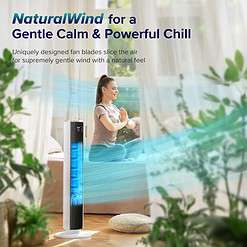 LEVOIT Tower Fan for Bedroom, 25ft/s Standing Fans that Blow Cold Air for Home, Floor Fan 90° Oscillating for Indoors, White