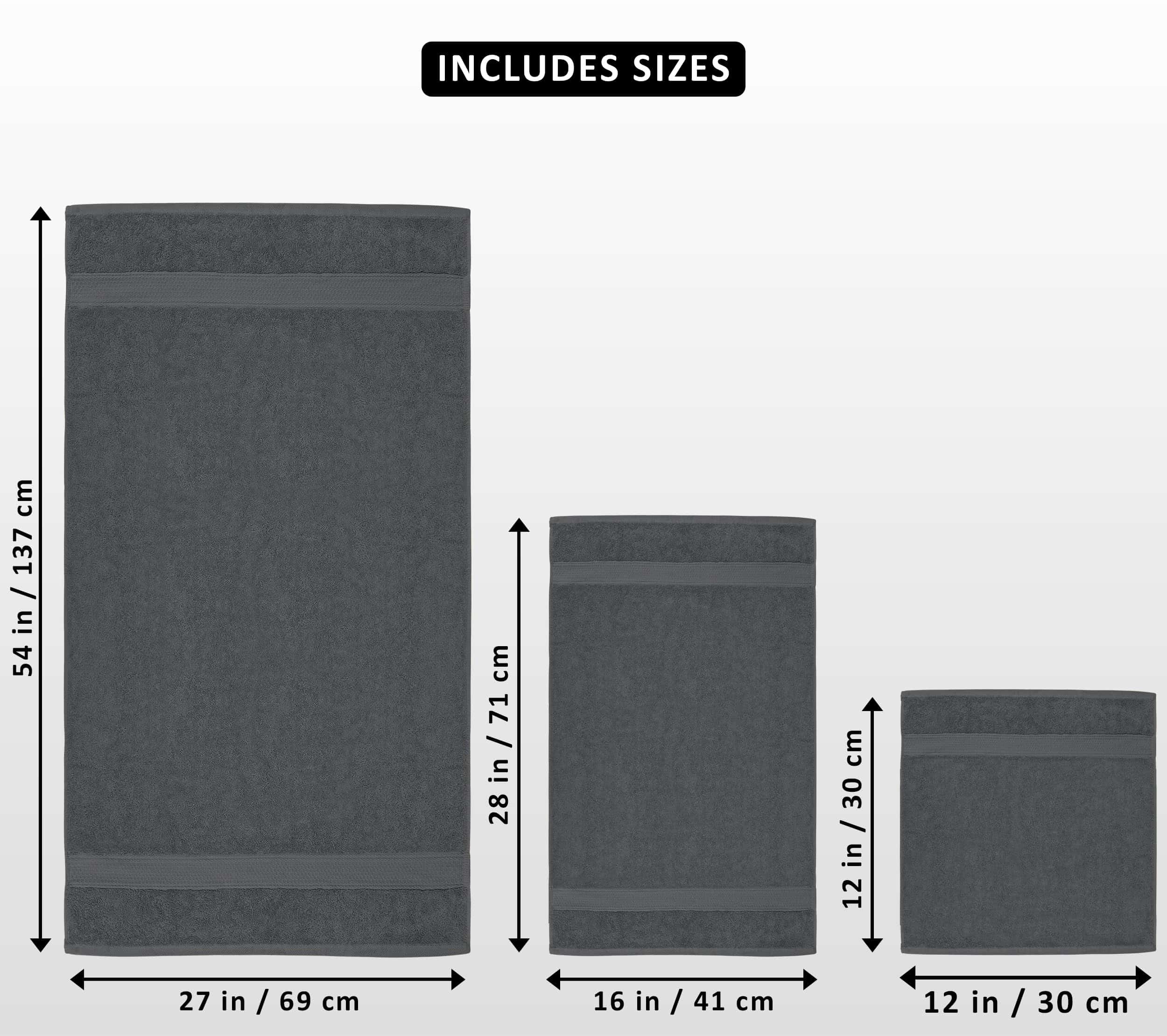 Utopia Towels 8-Piece Premium Towel Set, 2 Bath Towels, 2 Hand Towels, and 4 Wash Cloths (Grey)