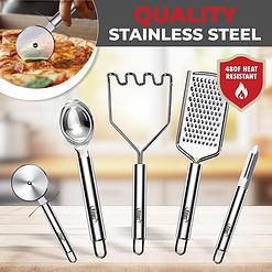 Kaluns 50 PCS Silicone Kitchen Utensils Set Complete Kitchen Set, Gray