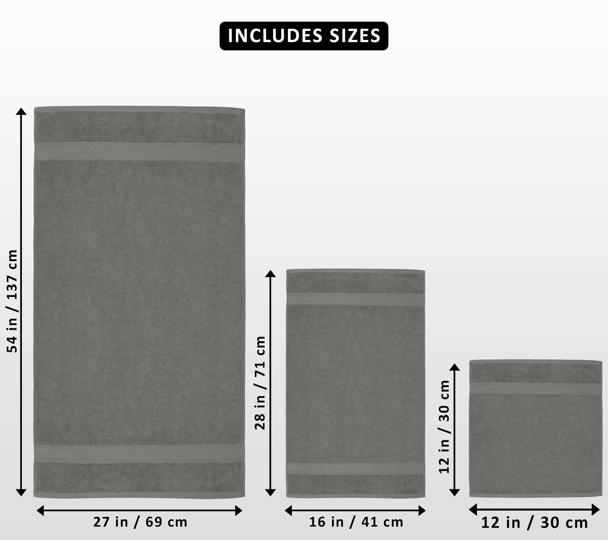 Utopia Towels 8-Piece Premium Towel Set, 2 Bath Towels, 2 Hand Towels, and 4 Wash Clothsm, Cool Grey