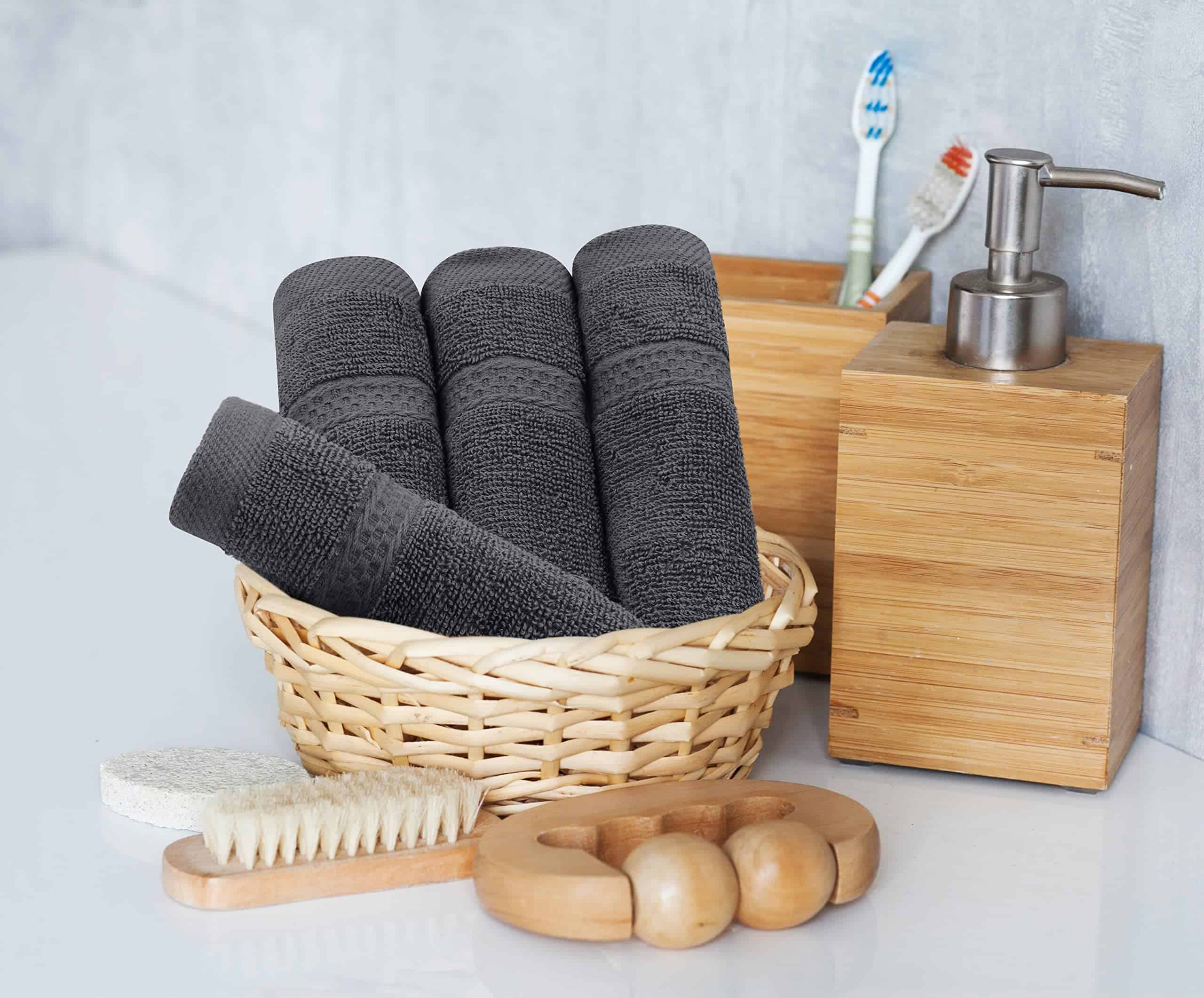 Utopia Towels 8-Piece Premium Towel Set, 2 Bath Towels, 2 Hand Towels, and 4 Wash Cloths (Grey)