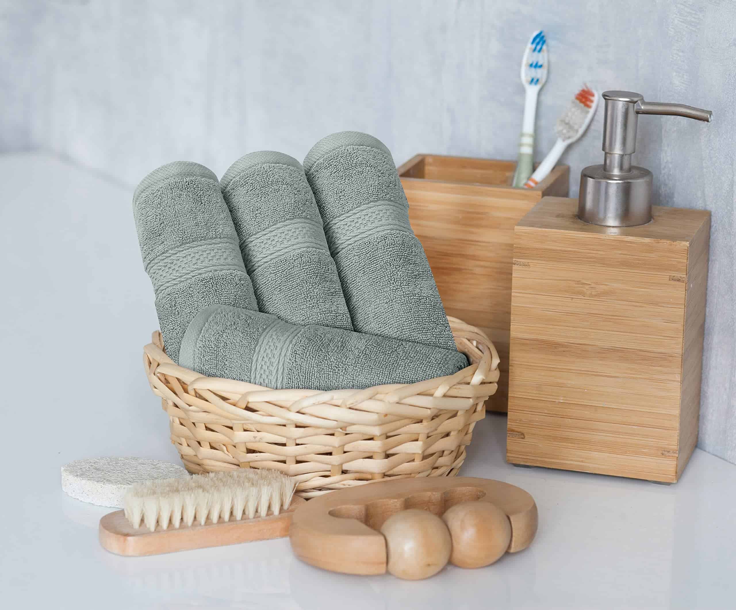 Utopia Towels 8-Piece Premium Towel Set, 2 Bath Towels, 2 Hand Towels, and 4 Wash Clothsm, Cool Grey